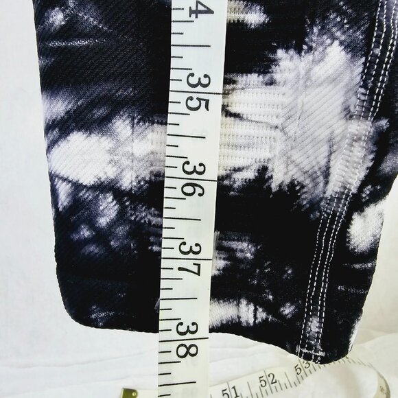 French Laundry Black & White Tie-Dye Stretch Leggings High Waist Comfy Sz L/XL - Picture 3 of 9